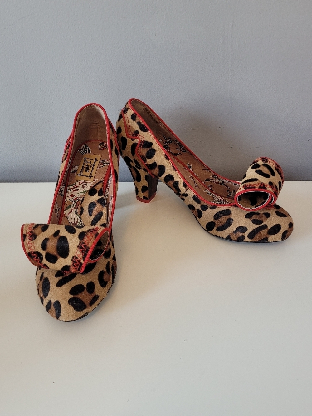 Miss L Fire Leopard Print Heels, VGUC, Size 40